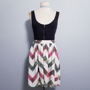Maeve Black and Multicolor Patterned Dress